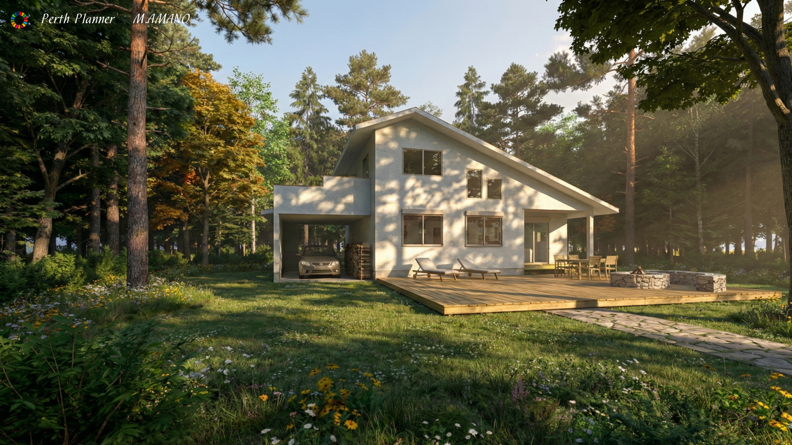 日常をリゾートに変える。大きなデッキと吹き抜けがつむぐ、家族の新しい時間